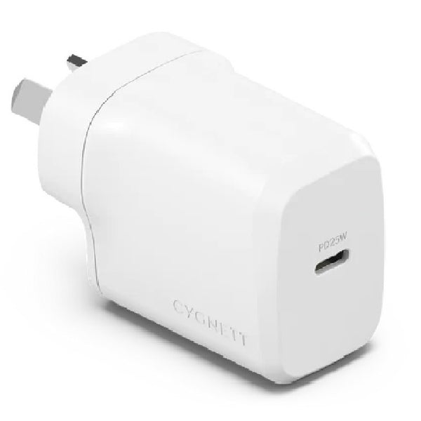 Cygnett PowerPlus 25W USB-C PD Fast Wall Charger - White