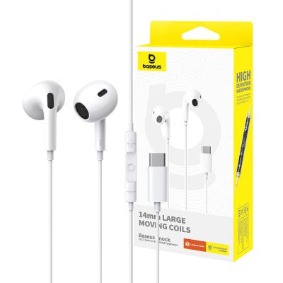 Baseus - Wired Earphones Encok CZ17 with Type-C Plug - White