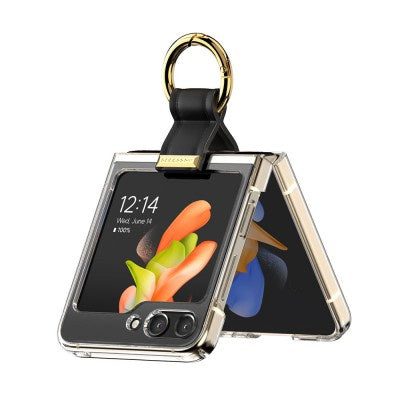 Goospery Mercury - Golden Bell Ring Holder Clear Case - Samsung Galaxy Z Flip 6