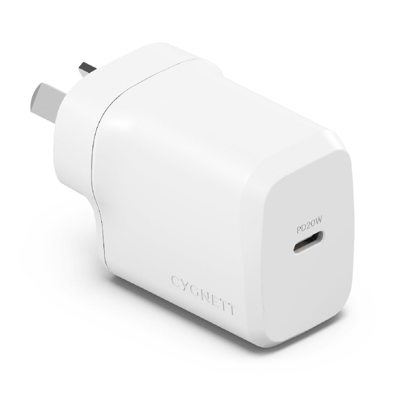 Cygnett PowerPlus 20W USB-C PD Fast Wall Charger - White