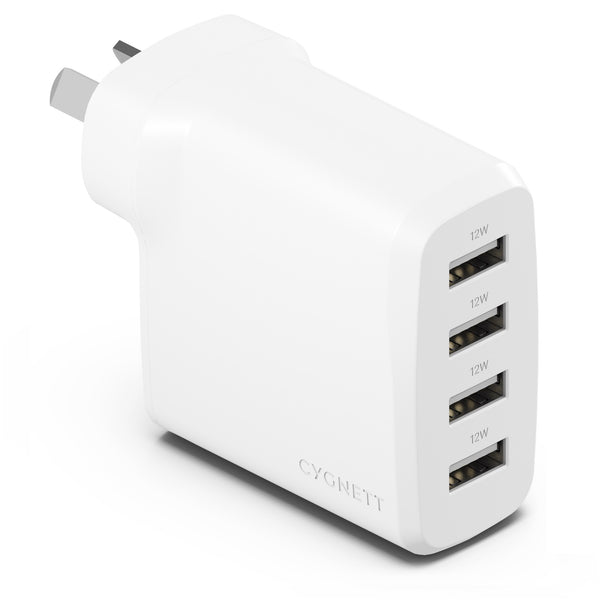 Cygnett PowerPlus - 24W Multiport Wall Charger - White