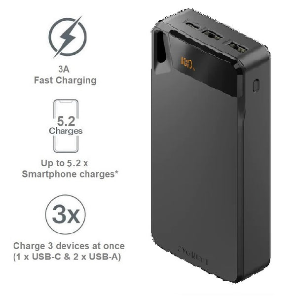 Cygnett ChargeUp Boost 4th Gen 20K mAh Power Bank-Black