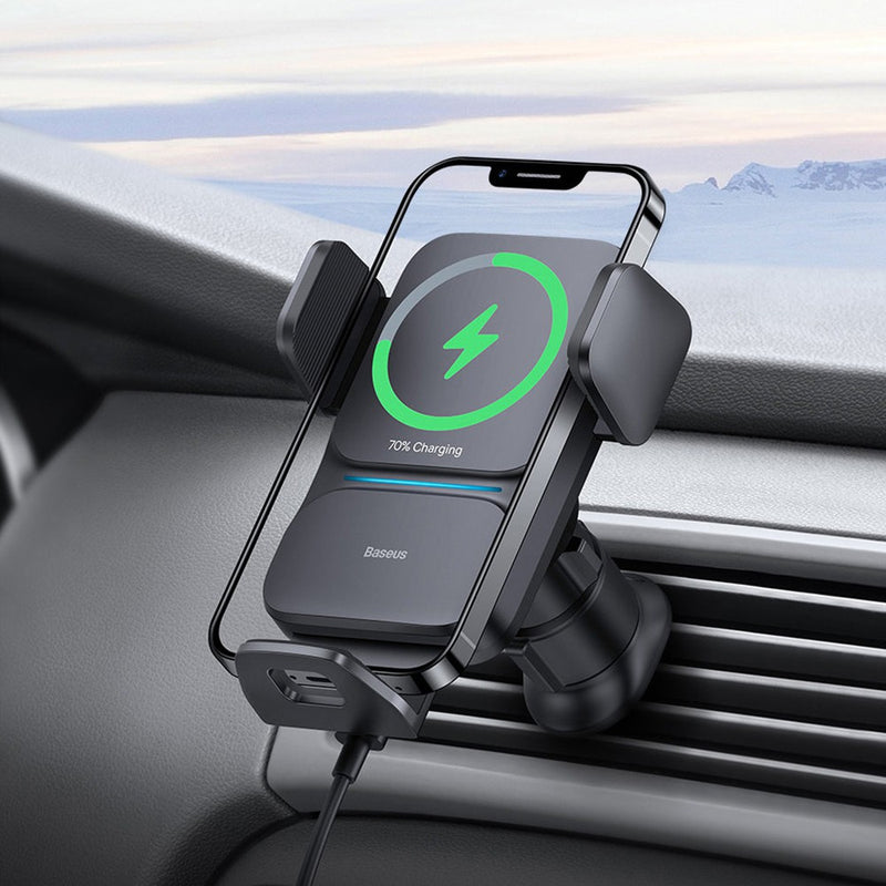 Baseus - Wisdom Auto Alignment Vent Car Mount With Wireless Charge