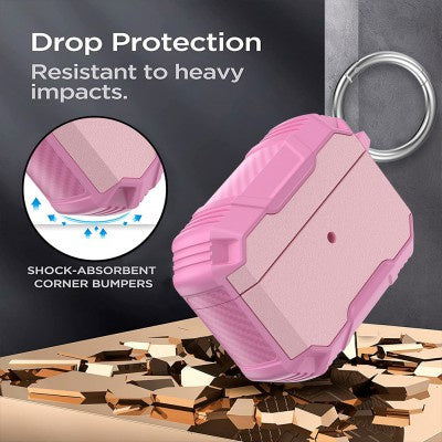 Shockproof Robot Armor Hard Plastic Case for Air Pods 3rd generation - PINK