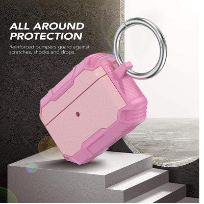 Shockproof Robot Armor Hard Plastic Case for Air Pods 3rd generation - PINK