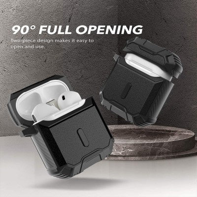 Shockproof Robot Armor Hard Plastic Case for AirPods 1st generation / 2nd generation - Black