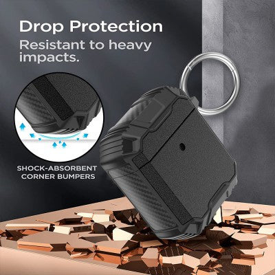 Shockproof Robot Armor Hard Plastic Case for AirPods 1st generation / 2nd generation - Black