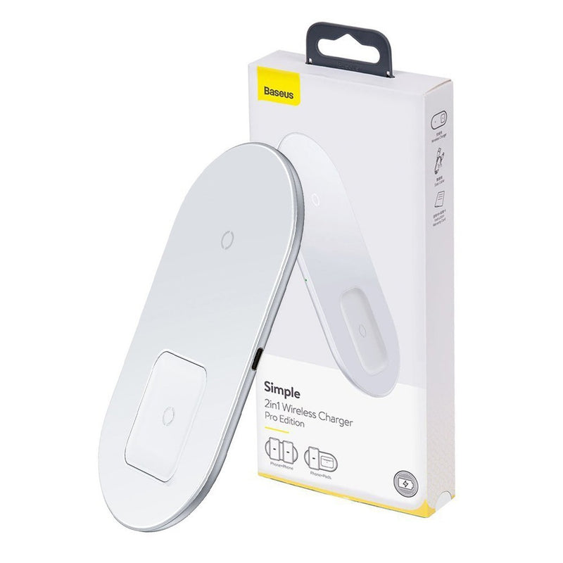 Baseus - Simple 2 in 1 Wireless Charger Pro Edition (White)