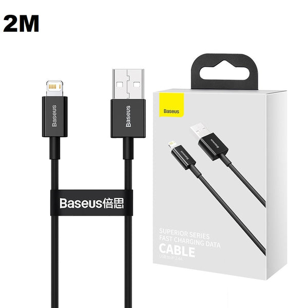 Baseus - Superior Series Fast Charging Data Cable USB-A to iP 2.4A 2M (Black)