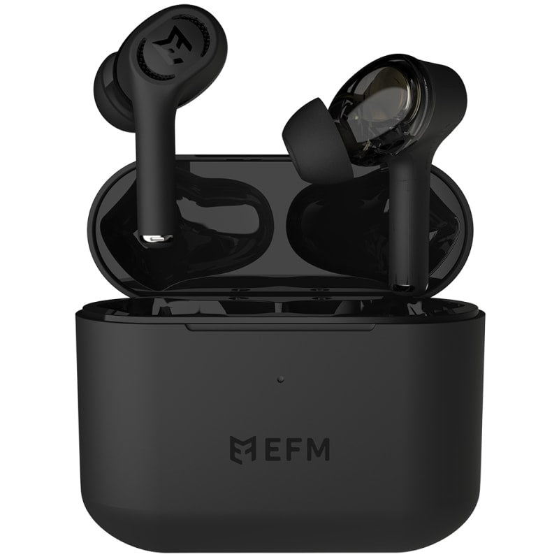 EFM - TWS Atlanta Earphones /  Dual Drivers and Wireless Charging - Black