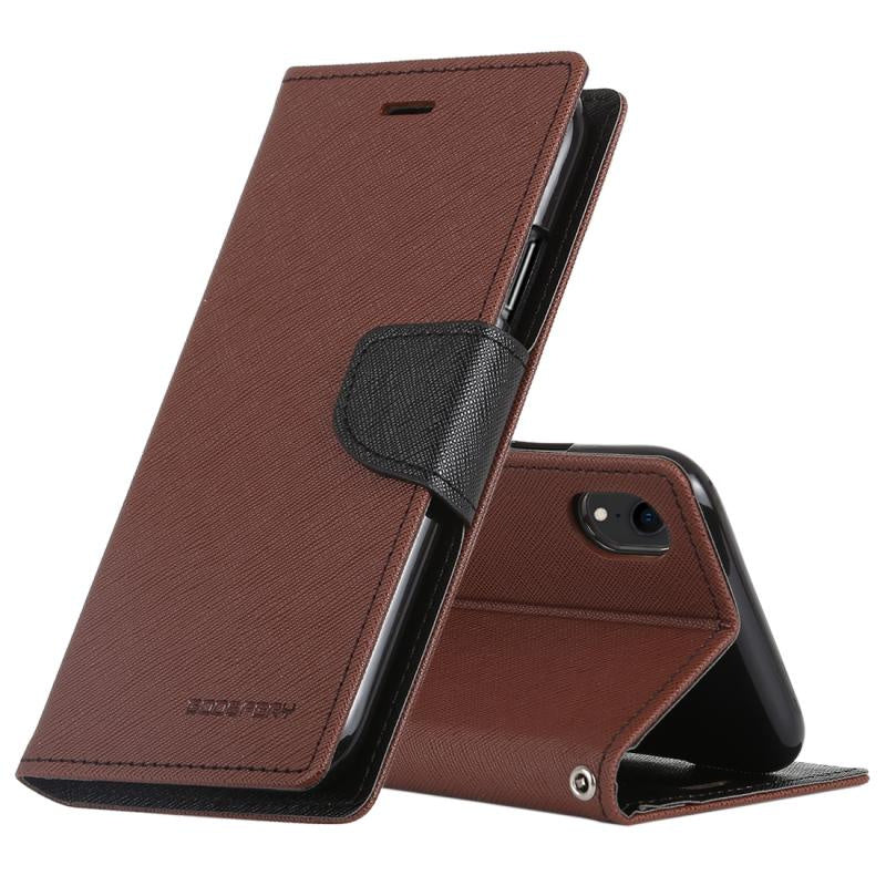 Goospery - Fancy Canvas Diary - Brown - iPhone XS MAX