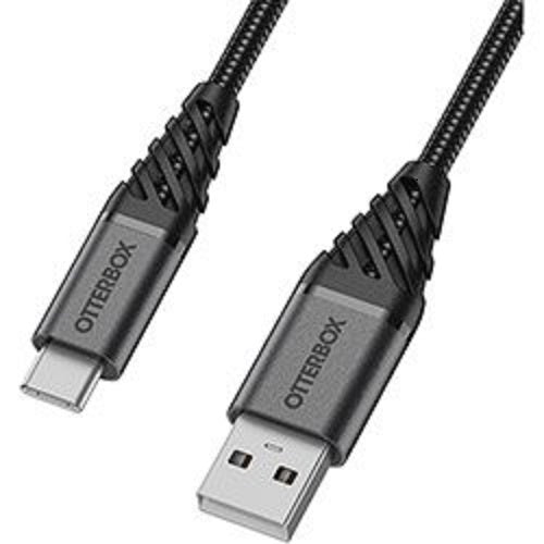 Otterbox - USB-C to USB-A Cable 2M - Premium - Dark Ash Black