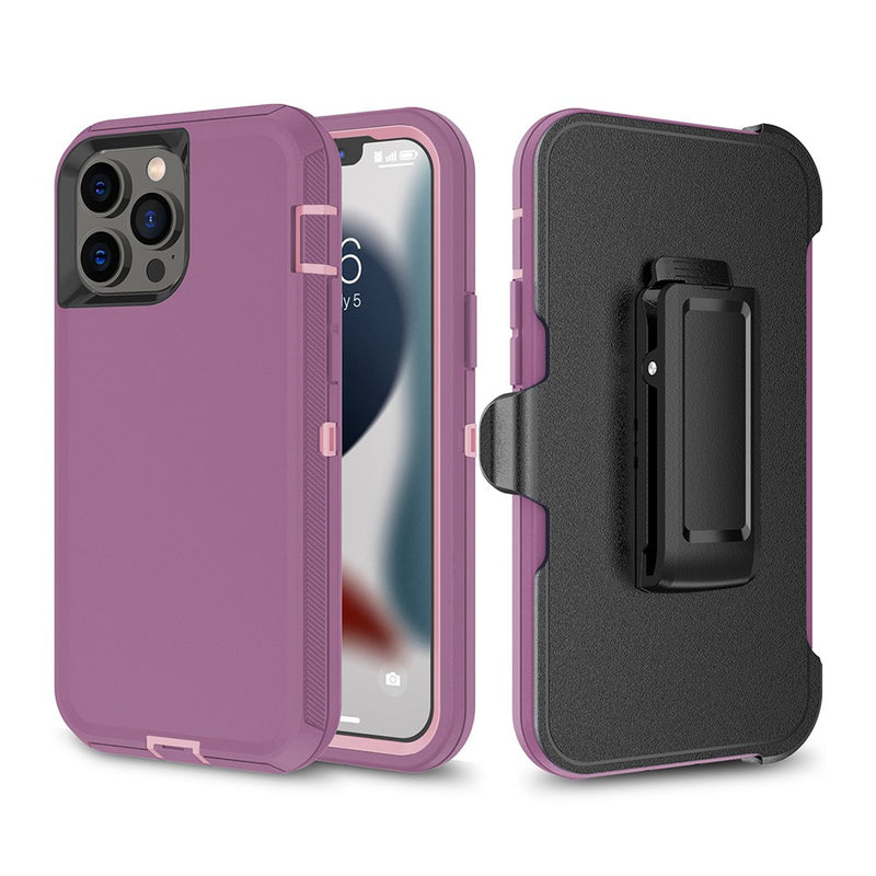 Adventurer - Robot Armor Hard Case - With Belt - Purple - iPhone 13 Pro