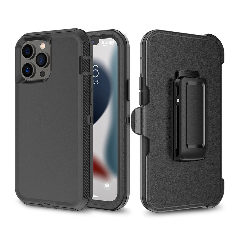 Adventurer - Robot Armor Hard Case - With Belt - Black - iPhone 13 Pro