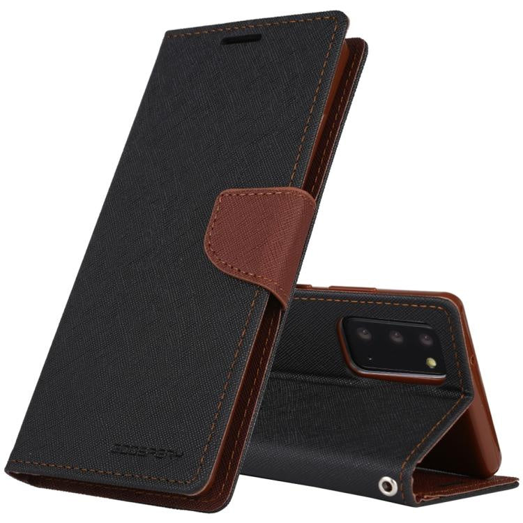 Goospery - Fancy Canvas Diary - Black / Brown - iPhone 11