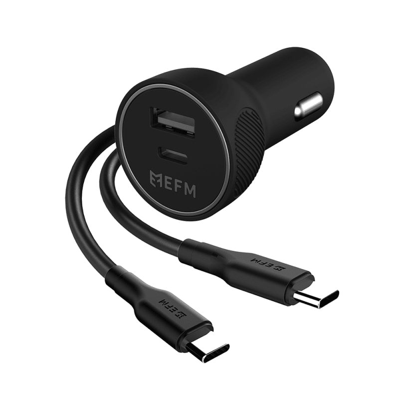 EFM - 57W Dual Port Car Charger Type C to Type C Cable