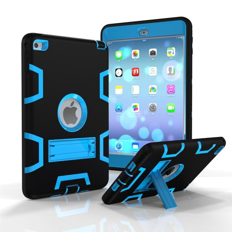 Hybrid Protective Silicone Case - Black / Blue - iPad 7/8/9