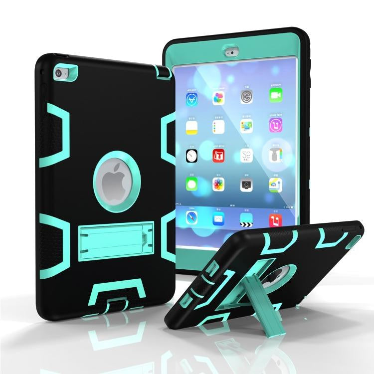 Hybrid Protective Silicone Case - Black / Teal - iPad 7/8/9