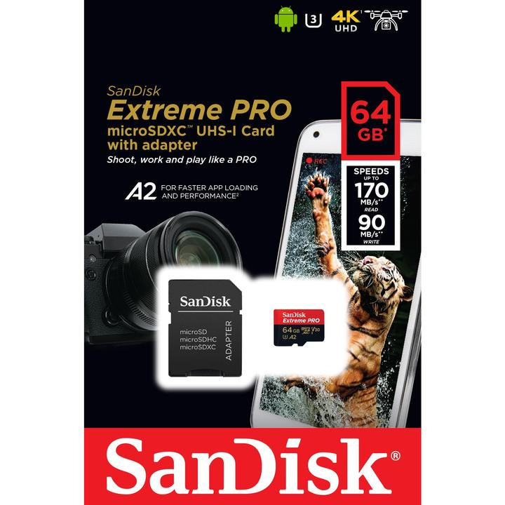 SanDisk Extreme Pro Micro SD Card - 64GB