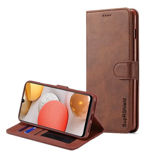 Suprsheild - Folio Wallet Flip Case - Coffee - Samsung S21 Ultra