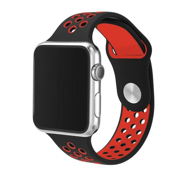 Black / Red - Apple Watch Sports Band Strap - 42/44/45/49mm