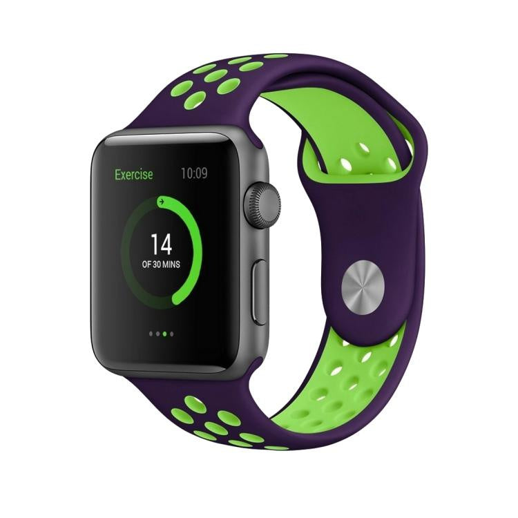 Purple / Lime Green - Apple Watch Sports Band Strap - 42/44/45/49mm