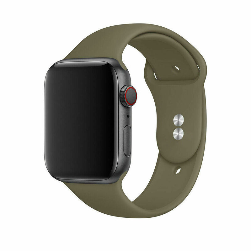 Khaki Green - Large - Apple Watch Silicone Band Strap - 42/44/45/49mm