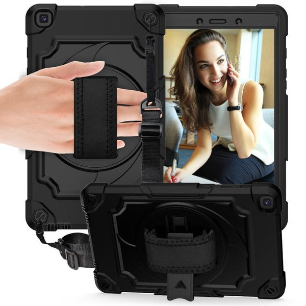 Hybrid Protective Silicone Case (Hand Grip) - Black / Black - Samsung Tab A7 10.4 T500 T505 [2020]