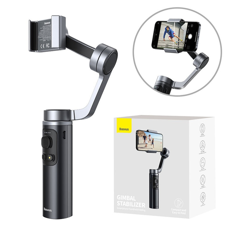 Baseus - Control Smartphone Handheld Folding Gimbal Stabilizer - Dark Grey