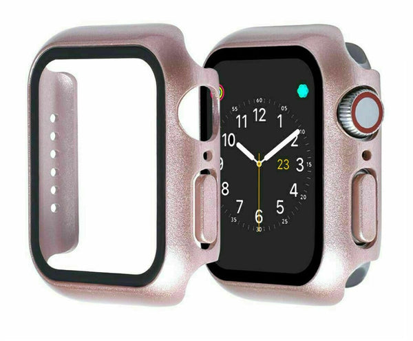 Rose Gold - Apple Watch / TPU Case + Tempered Glass - Series 7 / 8 - 41mm