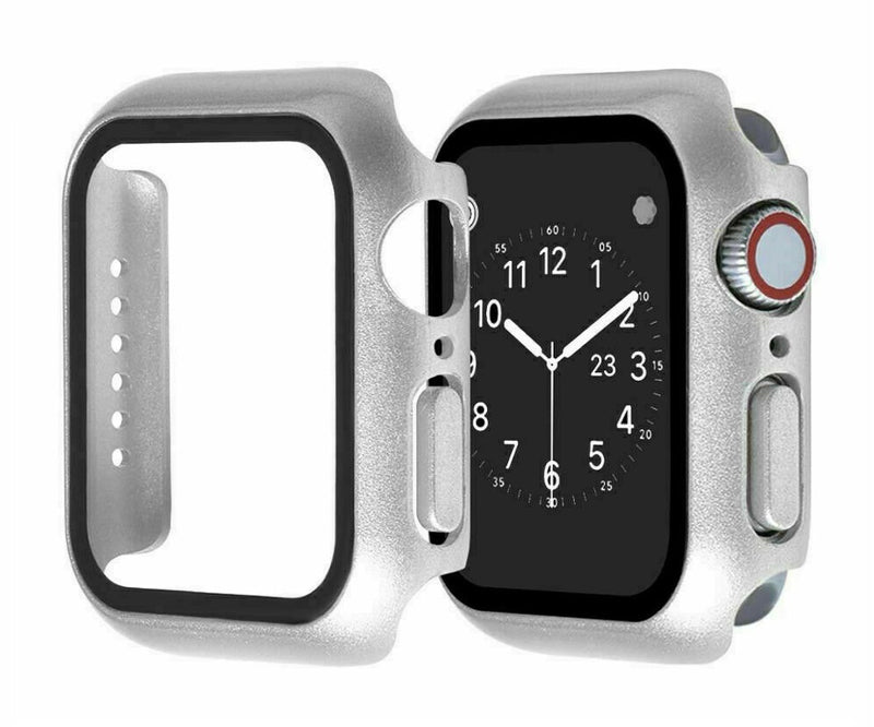 Silver - Apple Watch / TPU Case + Tempered Glass - Series - 7/8/9 - 41mm