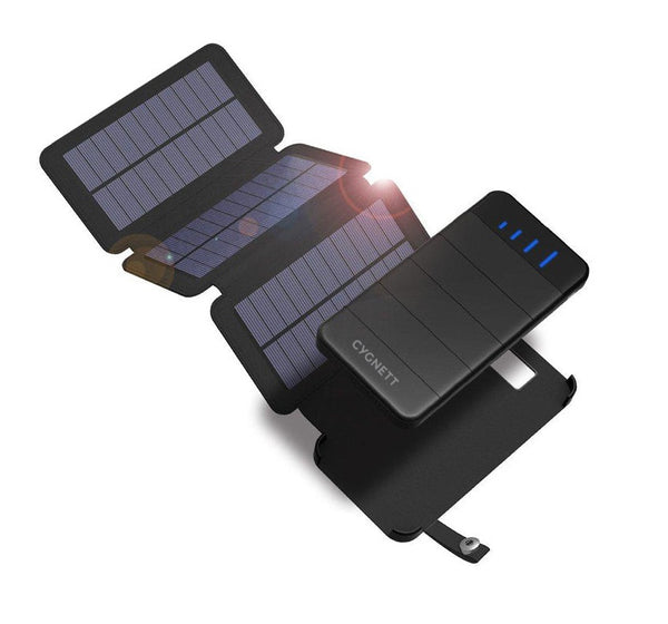 Cygnett ChargeUp Explorer 8K mAh Power Bank with Solar Panels - Black