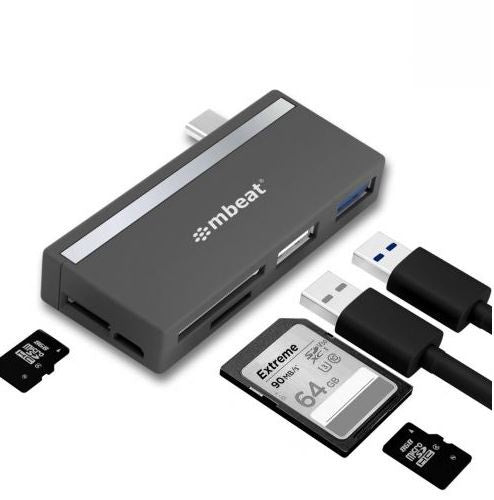 mbeat® Essential  5-IN-1 USB- C Hub ( USB hub 2.0, 3.0, SD/TF Card Reader Supports SDXC, MicroSDXC)