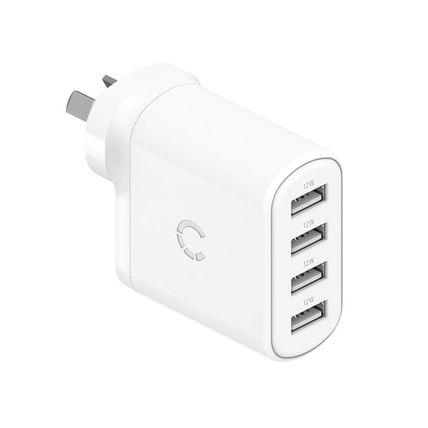 Cygnett PowerPlus - 24W Multiport Wall Charger - White