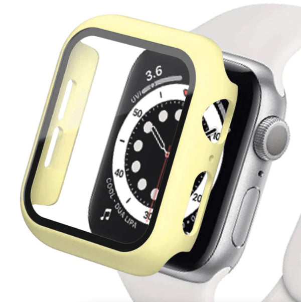 Yellow - Apple Watch / TPU Case + Tempered Glass - Series 2/3/4/5/6/SE - 42/44mm