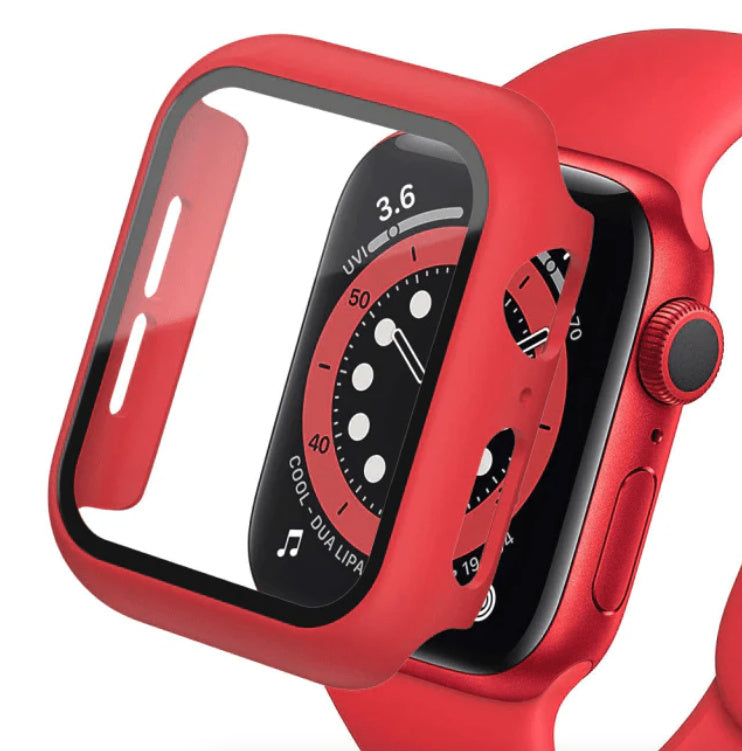 Red - Apple Watch / TPU Case + Tempered Glass - Series 2/3/4/5/6/SE - 42/44mm