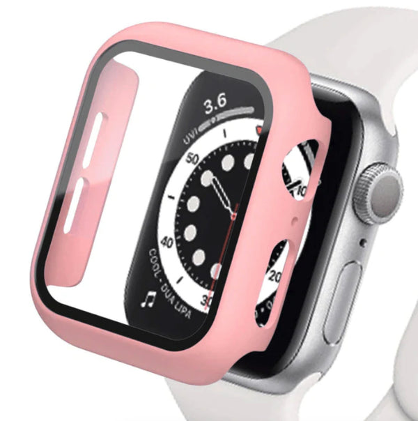 Pink - Apple Watch / TPU Case + Tempered Glass - Series 2/3/4/5/6/SE - 42/44mm