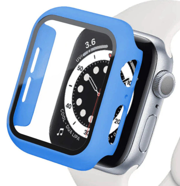 Blue - Apple Watch / TPU Case + Tempered Glass - Series 2/3/4/5/6/SE - 38/40/41mm