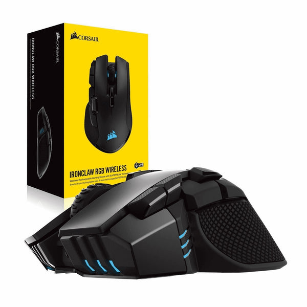 Corsair IRONCLAW RGB Wireless, FPS/MOBA 18,000 DPI, SLIPSTREAM Corsair Wireless Technology Gaming Mouse