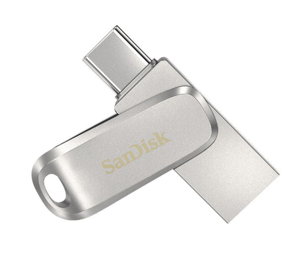 SanDisk 64GB Ultra Dual Drive Luxe USB-C & USB-A Flash Drive Memory Stick 150MB/s USB3.1 Type-C Swivel