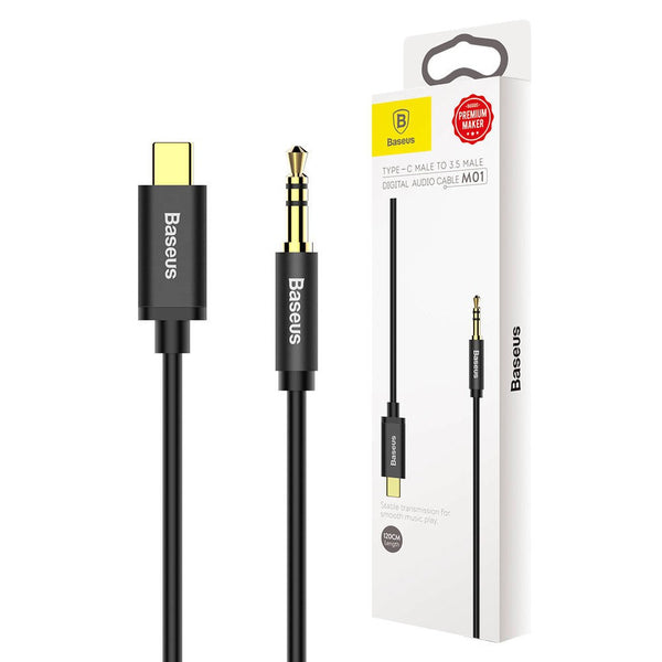 Baseus Stereo Audio AUX Cable 3.5MM Mini Jack - Type-C 120cm - Black