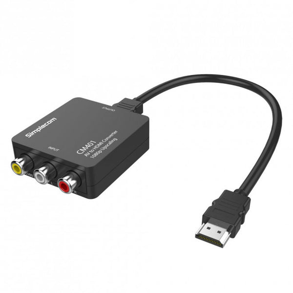 Simplecom - CM401 Composite AV CVBS 3RCA to HDMI Video Converter 1080p Upscaling