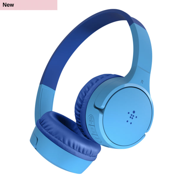 Belkin - SoundForm Mini Wireless On-Ear Headphones for Kids - Blue