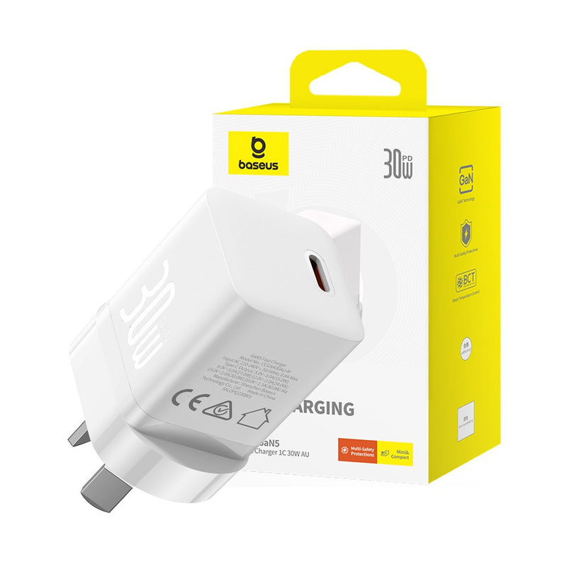 Baseus - GaN5 Mini Fast Charger 1C 30W-Moon White