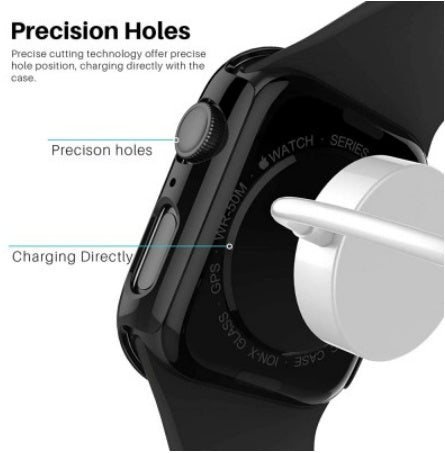 Re-Define Hard PC Case with Tempered Glass Screen Protector for Apple Watch Series 4 / 5 / 6 / SE 40mm - Clear