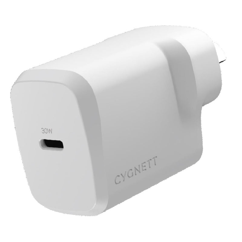 Cygnett PowerPlus 30W USB-C PD GaN Fast Wall Charger - White