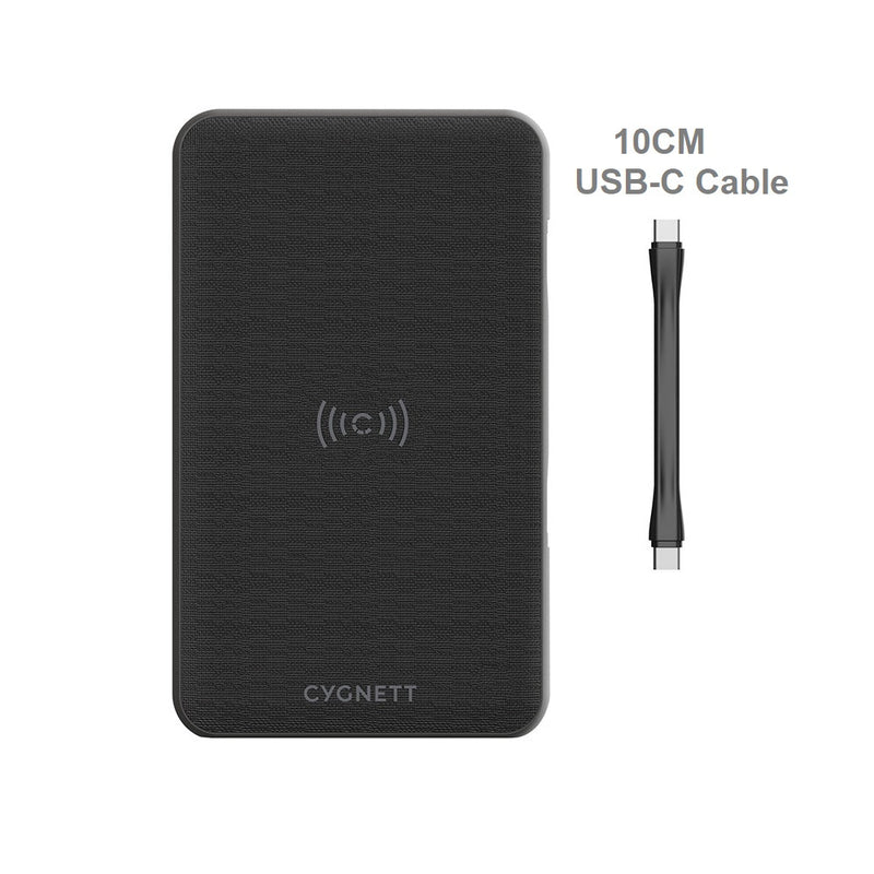 Cygnett - ChargeUp Edge+ 27K mAh USB-C Laptop and Wireless Power Bank - Black - 2xUSB-C,1xUSB-A,10W Qi Wireless, USB-C Cable