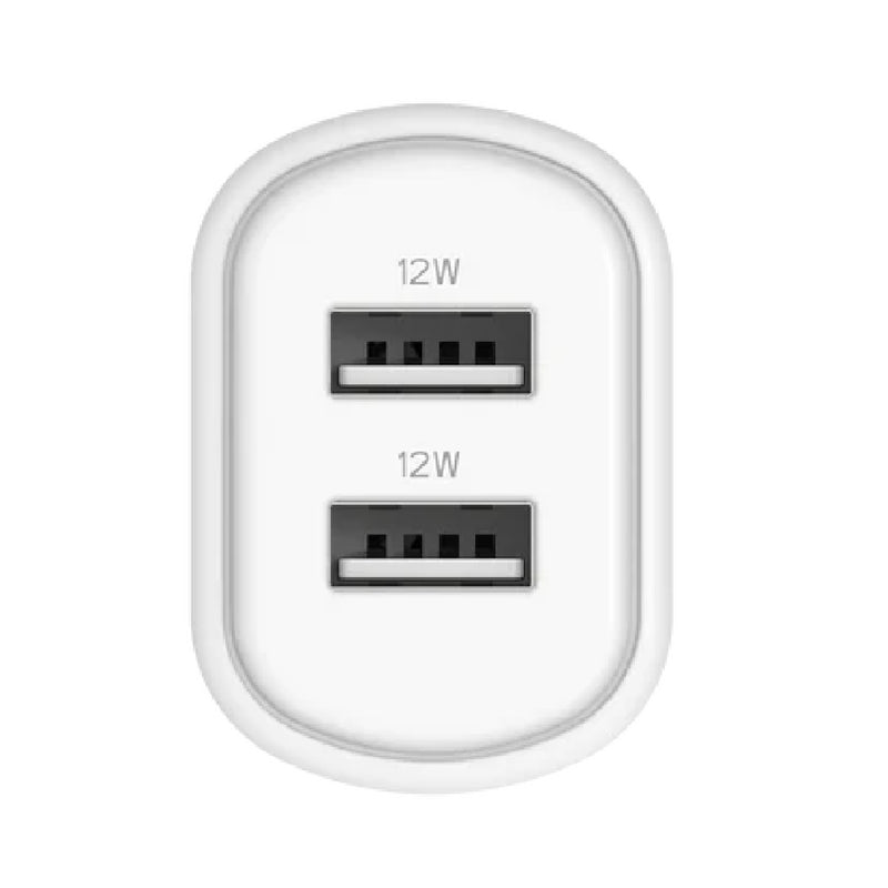 Cygnett PowerPlus - 12W Dual USB-A Wall Charger - White