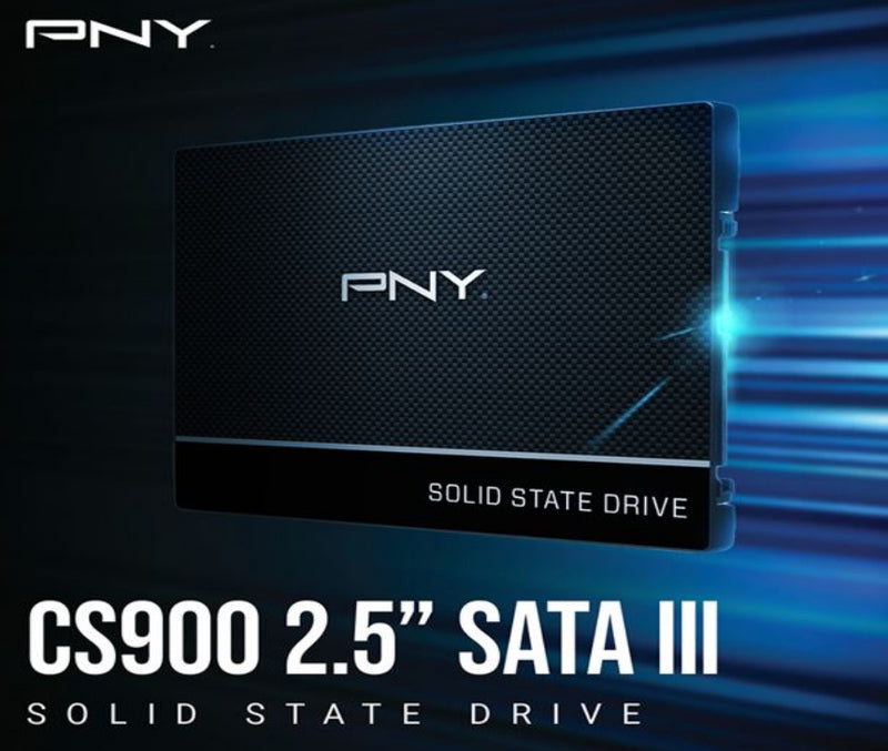 PNY CS900 500GB 2.5" SSD SATA3 515MB/s 490MB/s R/W 200TBW 99K/90K IOPS 2M hrs MTBF 3yrs wty